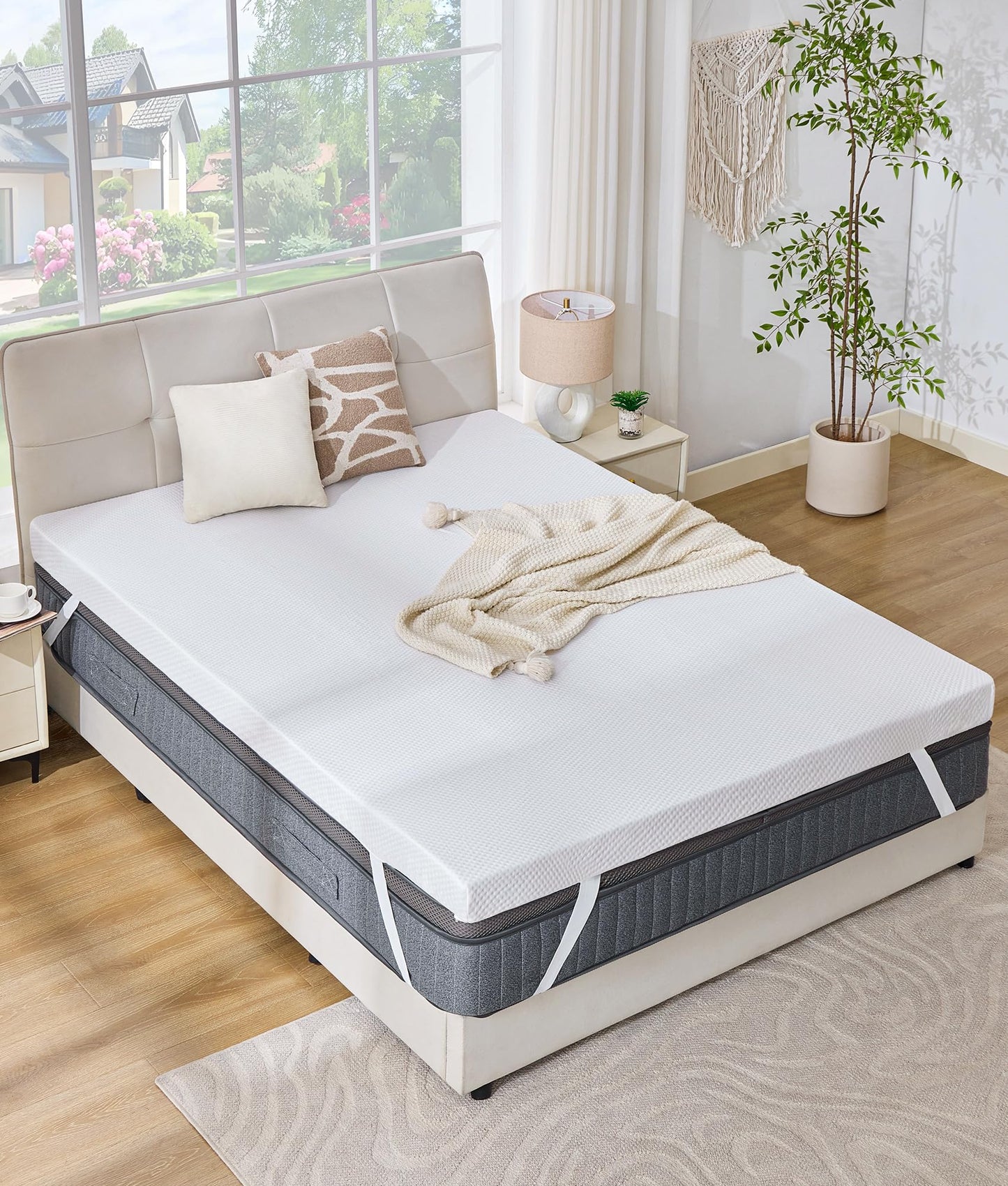 SINWEEK 3 Inch Memory Foam Mattress Topper Full Size with Breathable Bamboo Cover, Pressure Relief Mattress Pad to Revitalize Old or Sagging Beds, Non-Slip and Machine Washable for Easy Care