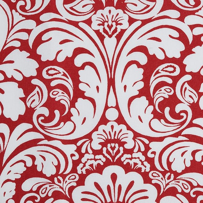DII Cotton Dish Towel Set Damask Print, Tango Red