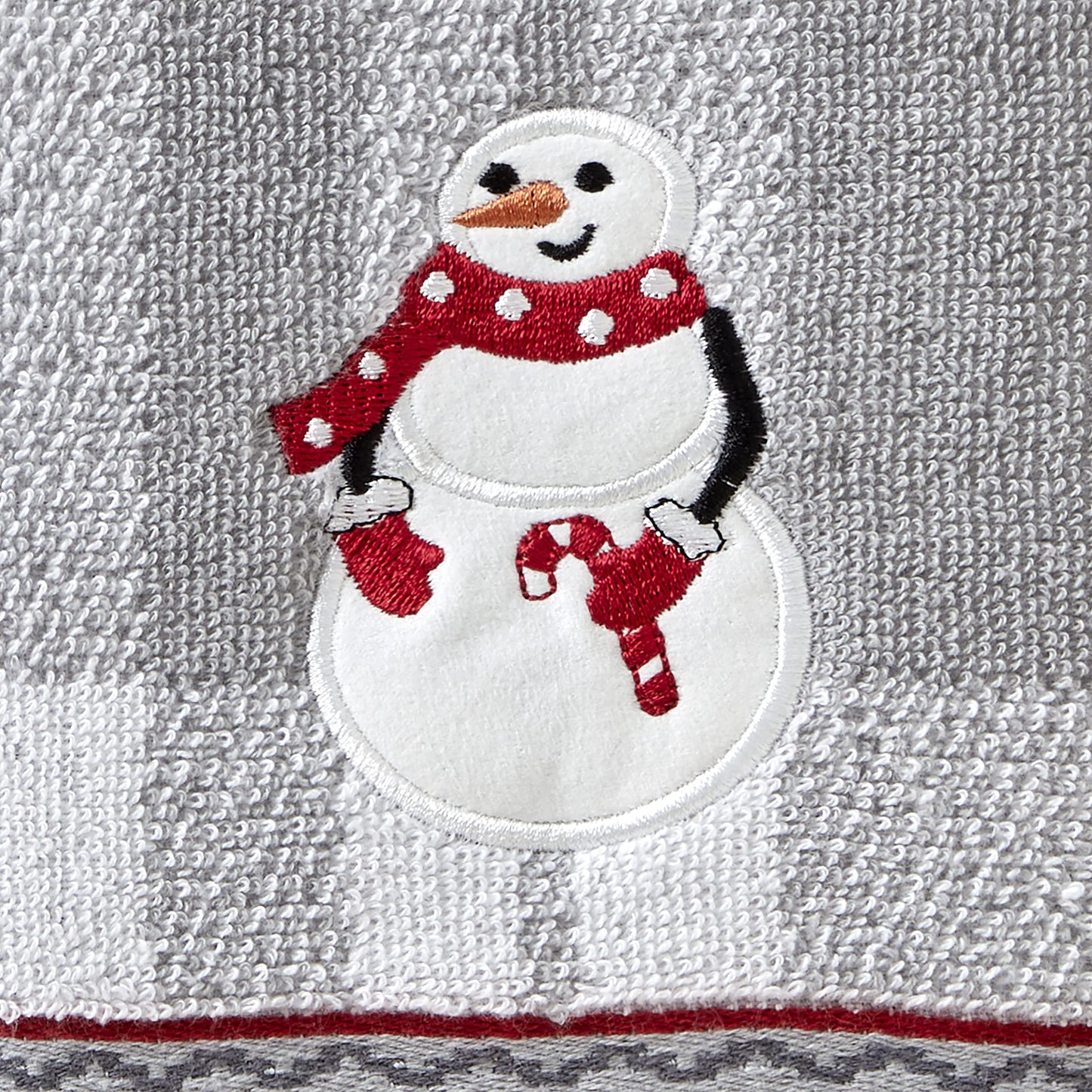 SKL Home Christmas/Winter Whistler Snowman Hand Towel 2pc Set for Bath/Kitchen/Bar & Gift, Gray