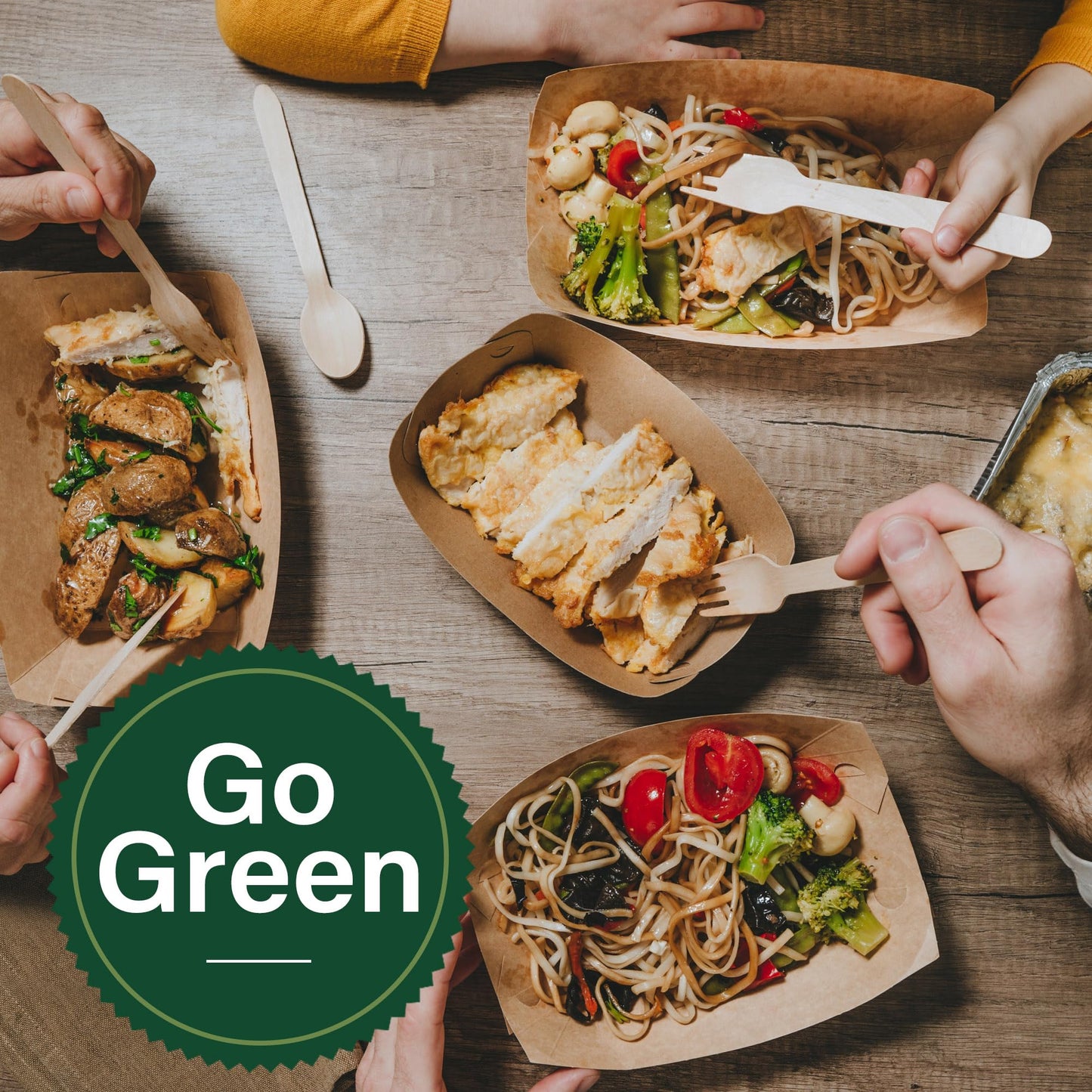 LotFancy Disposable Cutlery Set, 200Pcs Wooden Compostable Utensils (100 Forks, 50 Spoons, 50 Knives) Eco-Friendly Forks And Spoons Silverware