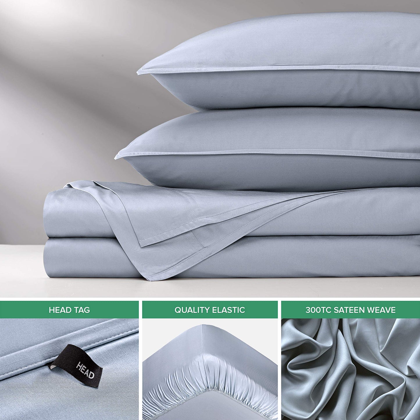 Pure Bamboo Short Queen Sheets for RV Camper (60"x75") - Genuine 100% Organic Viscose Derived from Bamboo Bed Sheet Set, Soft & Cooling, 2 Year Quality Promise (Short Queen, Sterling Blue)