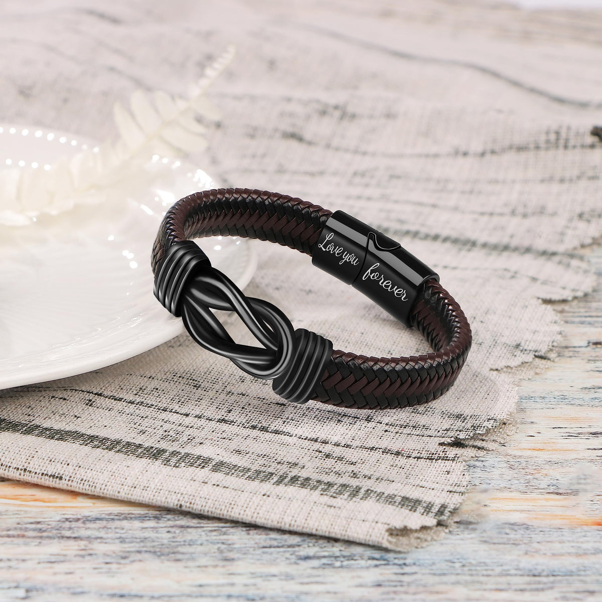JoycuFF Nephew Gifts from Auntie Infinity Bracelet for Men Handmade Wristband Unique Birthday Graduation Christmas Gifts for Nephew from Aunt Uncle Pulseras Para Hombres