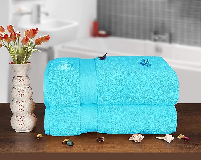 GLAMBURG 700 GSM Premium Oversized Extra Large Cotton 2 Pack Bath Sheet