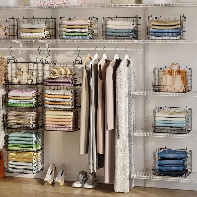 5 Tier Closet Hanging Organizer, Clothes Hanging Shelves