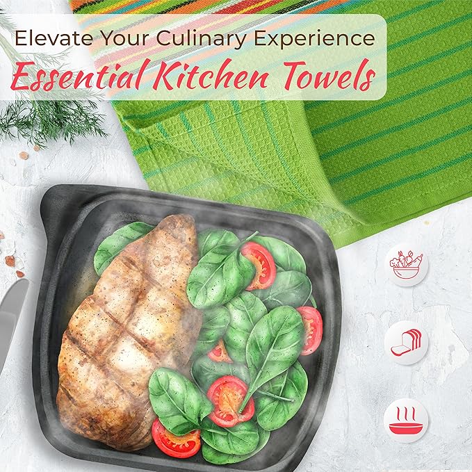 THREAD SPREAD Kitchen Dish Towels, 100% Cotton Salsa Towels, Highly Absorbent