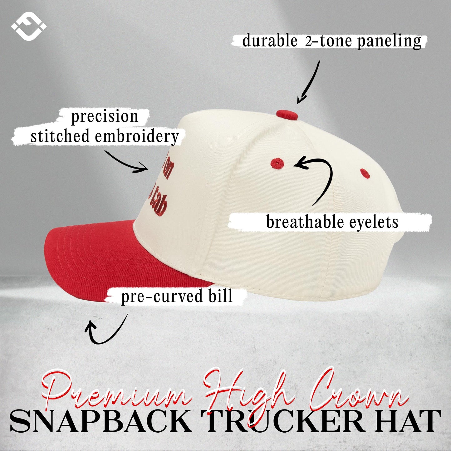 Funky Junque Two Tone Vintage Snapback Hat - Put It On Santa's Tab - Beige/Red