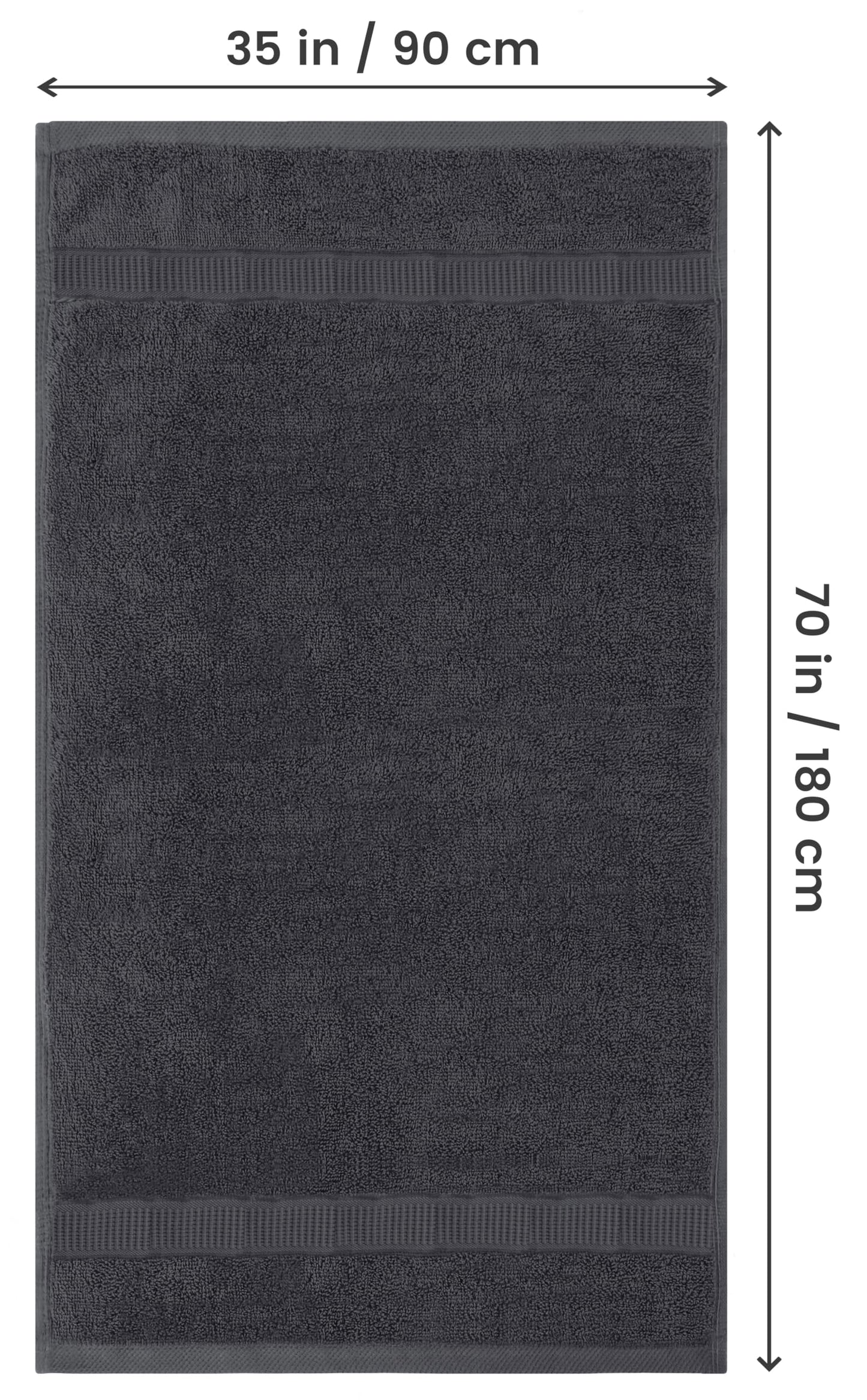 Utopia Towels - Premium Jumbo Bath Sheet (90 x 180 cm, 2 Pack) - 100% Ring Spun Cotton Highly Absorbent and Quick Dry Extra Large Bath Sheet - Super Soft Hotel Quality Towel (Grey)
