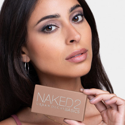 Urban Decay Naked 2 Basics Mini Eyeshadow Palette - 6 Matte Nude Shadows, Multi-Use Powder for Eye, Contour, or Brows, Ultra-Blendable Cool-Tone Neutrals, Long-lasting Wear, Travel Makeup with Mirror