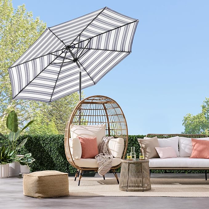 Best Choice Products 10ft Solar Polyester LED Lighted Patio Umbrella w/Tilt Adjustment and UV-Resistant Fabric