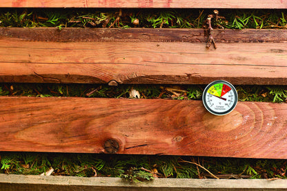 Compost Thermometer - Stainless Steel Probe - Colour Coded Temperature Guide - 50mm Dial and 500mm Stem - Home Gardening Tool