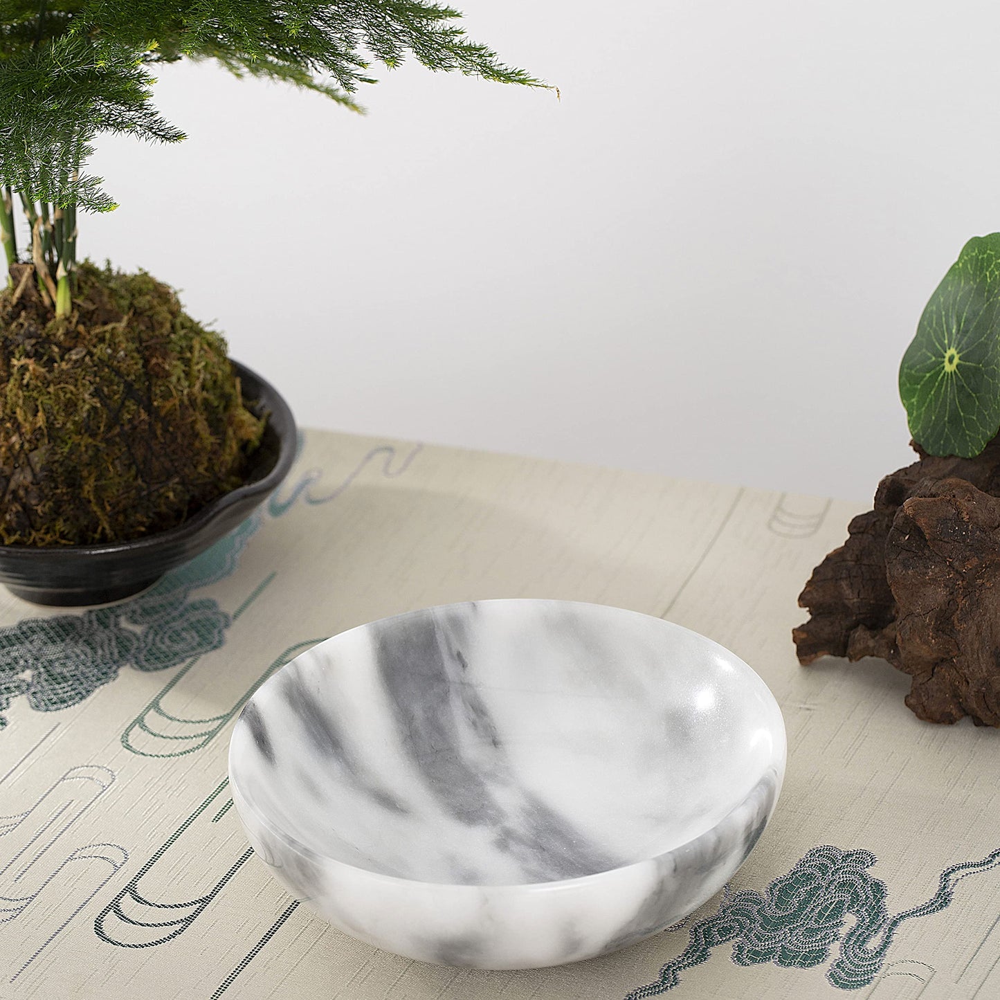 CM CHIC MONDAY 4.72 Inch Mini Decorative Bowls, Natural Small Marble Decorative Bowls for Home Decor, Key Bowl, Coffee Tables Centerpiece, Soap Serving Bowl, Incense Burner, Smudge Bowl