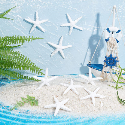 PH PandaHall 2.2 Inch Pencil Finger Starfish, 16pcs Starfish Ornaments Resin Nautical Coastal Beach Ocean Flatback Ornaments for Beach Wedding Party Christmas Tree Halloween Home