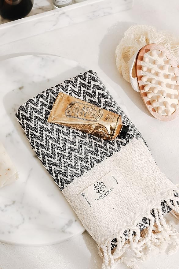 Madamelique Exclusive Hand Towels Set of 2-18 x 40 Inches