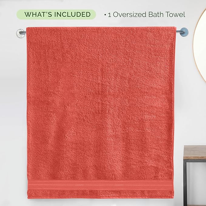 Elegant Comfort Three Line Popcorn Extra Large Luxury Bath Towel