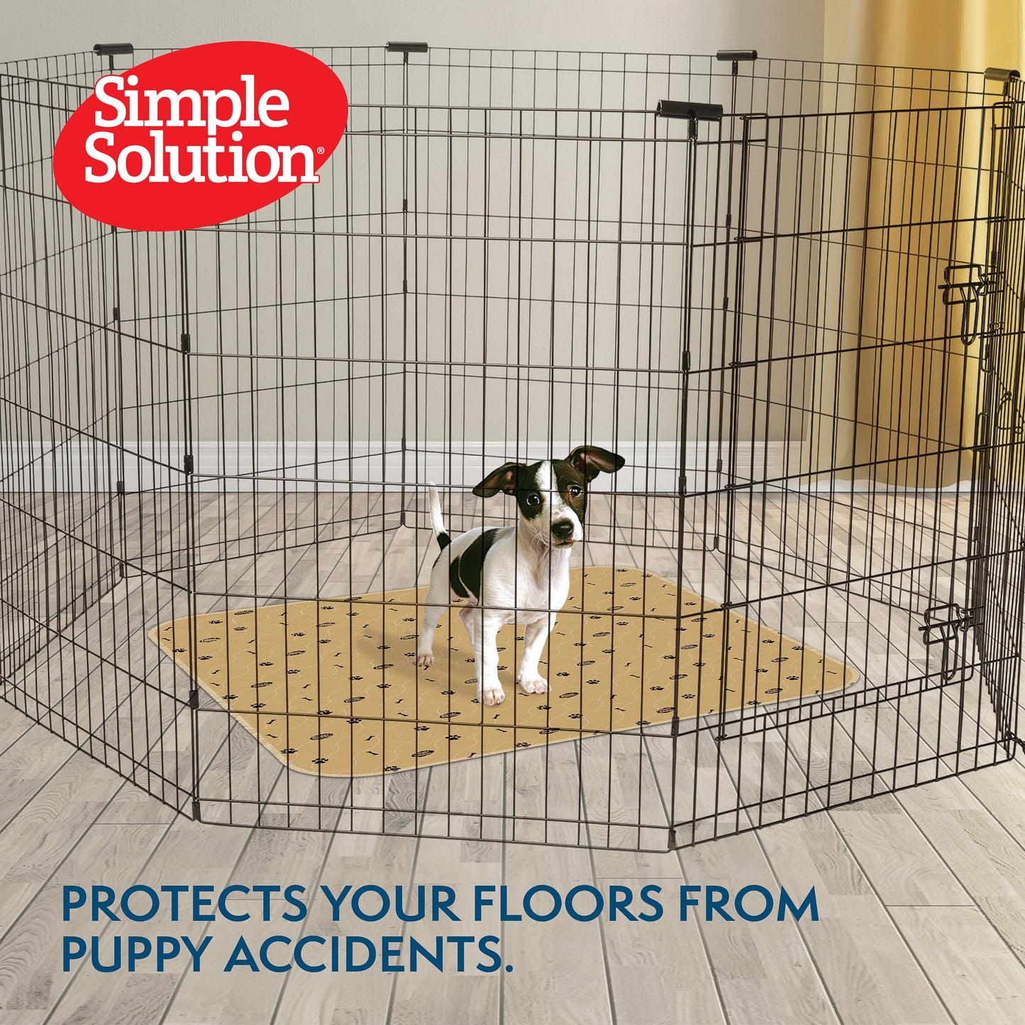 Simple Solution Washable Training and Travel Dog Pads, Re-usable Dog Pee Pad, Absorbent and Odour Controlling Medium - Pack of 2