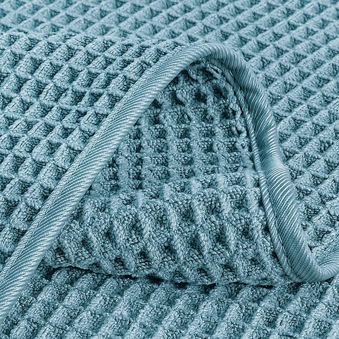 POLYTE 430 GSM Microfiber Lint Free Washcloth Face Towel, 13 x 13 in, 4 Pack