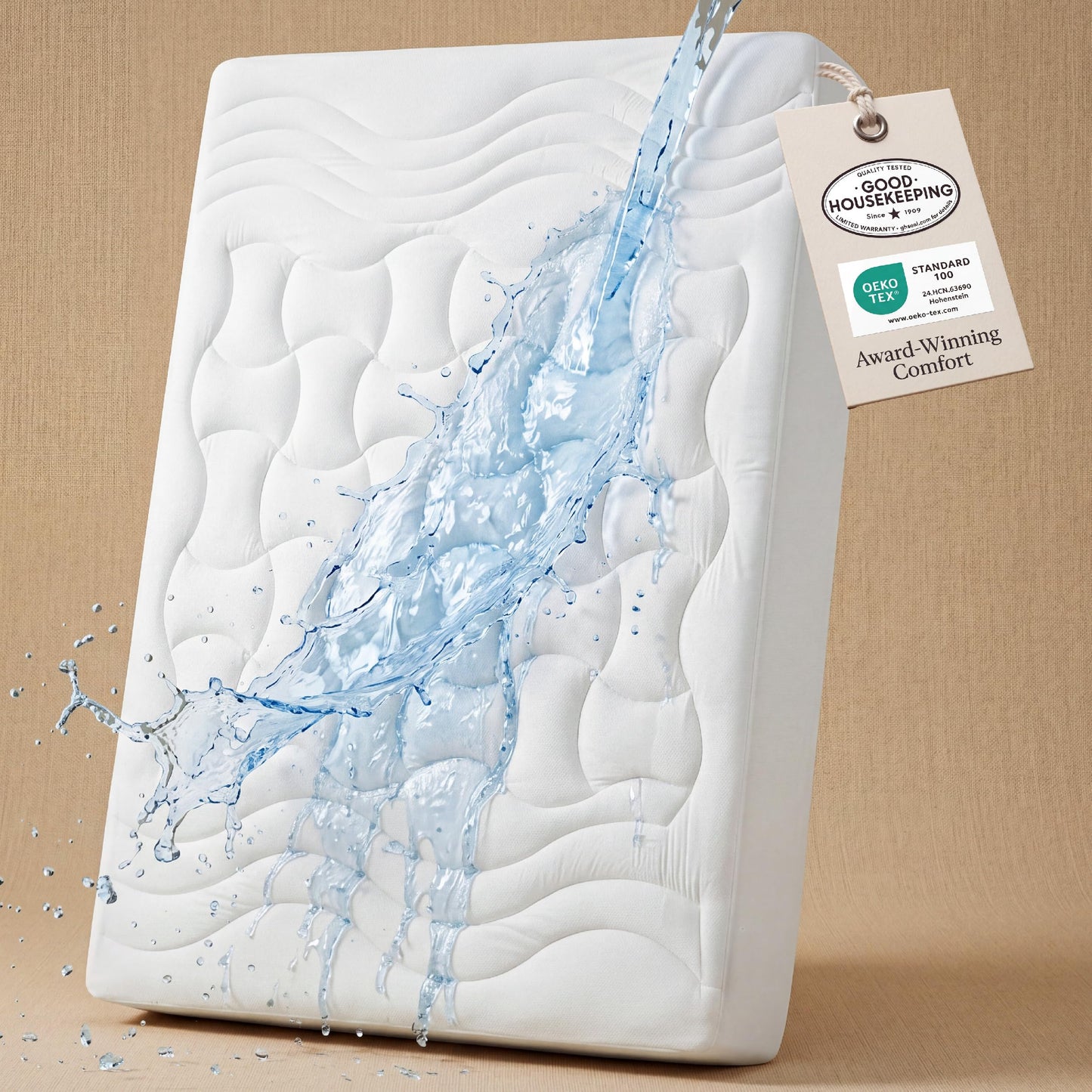 Bedsure King Size Mattress Protector Waterproof - Quilted Fitted Waterproof Mattress Pad Topper with 8-21 Inches Deep Pocket, Noiseless Bed Cover Padded, Machine Washable,White, 78x80 Inches
