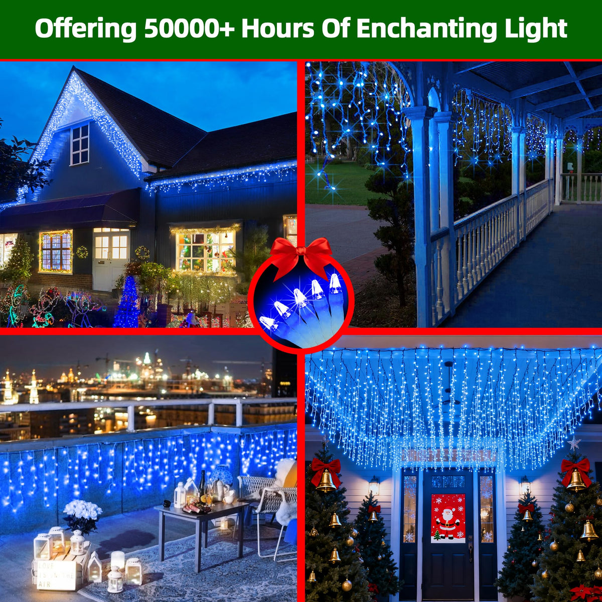 1620 LED Christmas Lights with 360Drops, 164ft 12 Modes Blue Outdoor String Lights with Timer Dimmable, Waterproof Hanging Twinkle Lights for Indoor Holiday Wedding Party Eaves Yard Christmas Decor