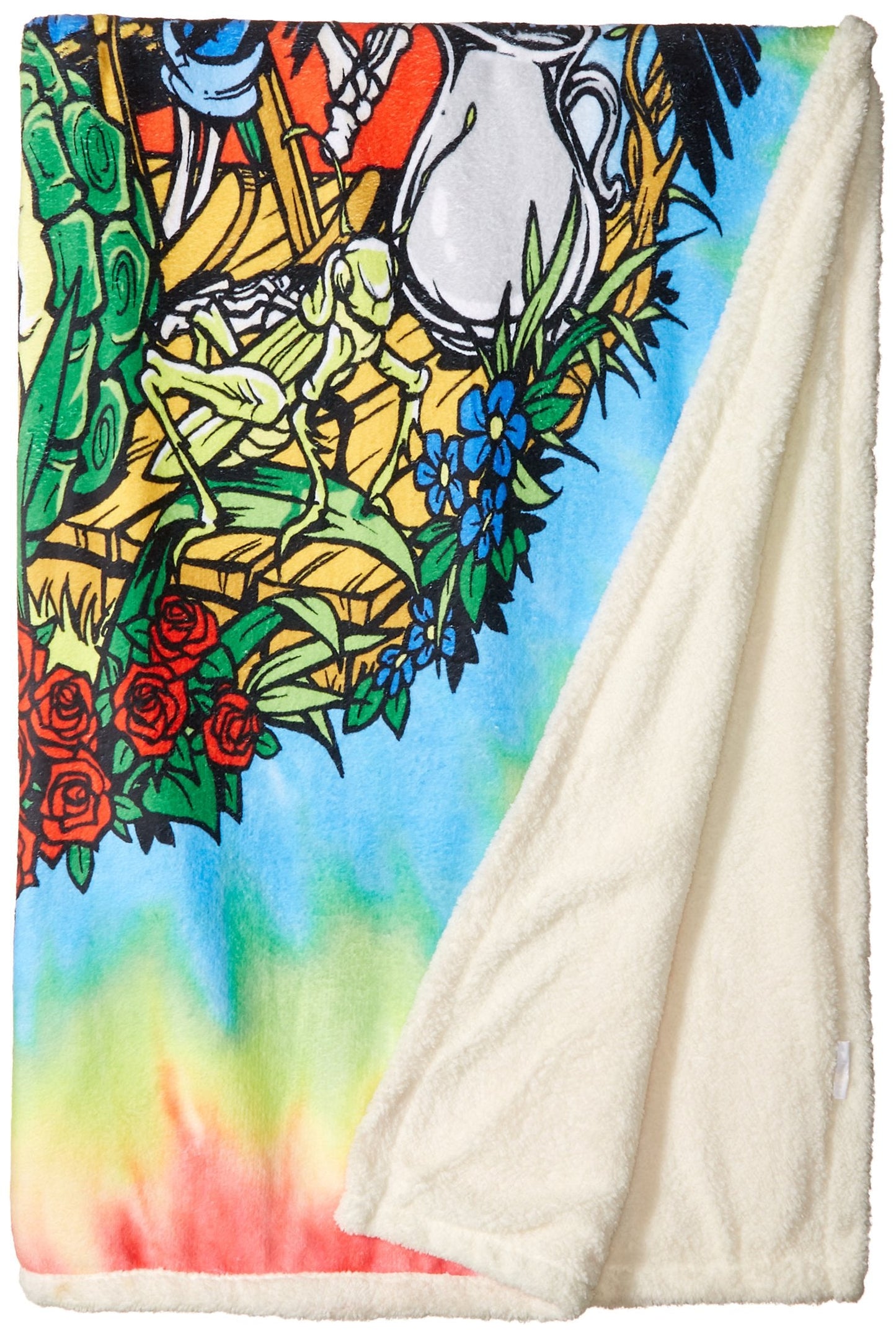 Liquid Blue Hippy Sunrise JamTie Dye Warm Coral Fleece Throw Blanket Accessory, multi, 50" X 60"