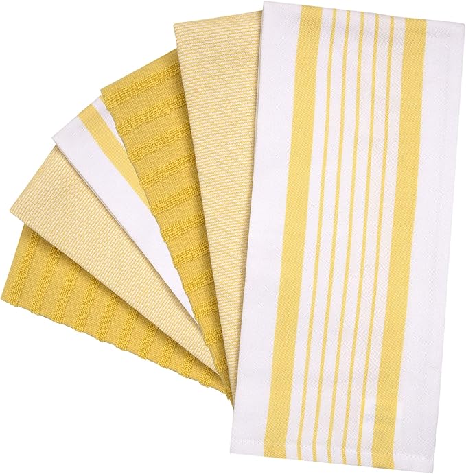 Premium Kitchen Towels | Large Cotton Dish Towels | Flat & Terry Highly
