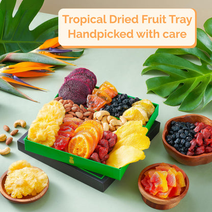 Dried Fruit Gift Basket – 11 Tropical Flavor Mothers Day Gifts for Mom | 20oz Soft Dried Fruit Basket Gift - Dried Fruit and Nuts Gift Basket Dry Fruits Gift Box - Healthy Food Gifts for Women Mom Dad