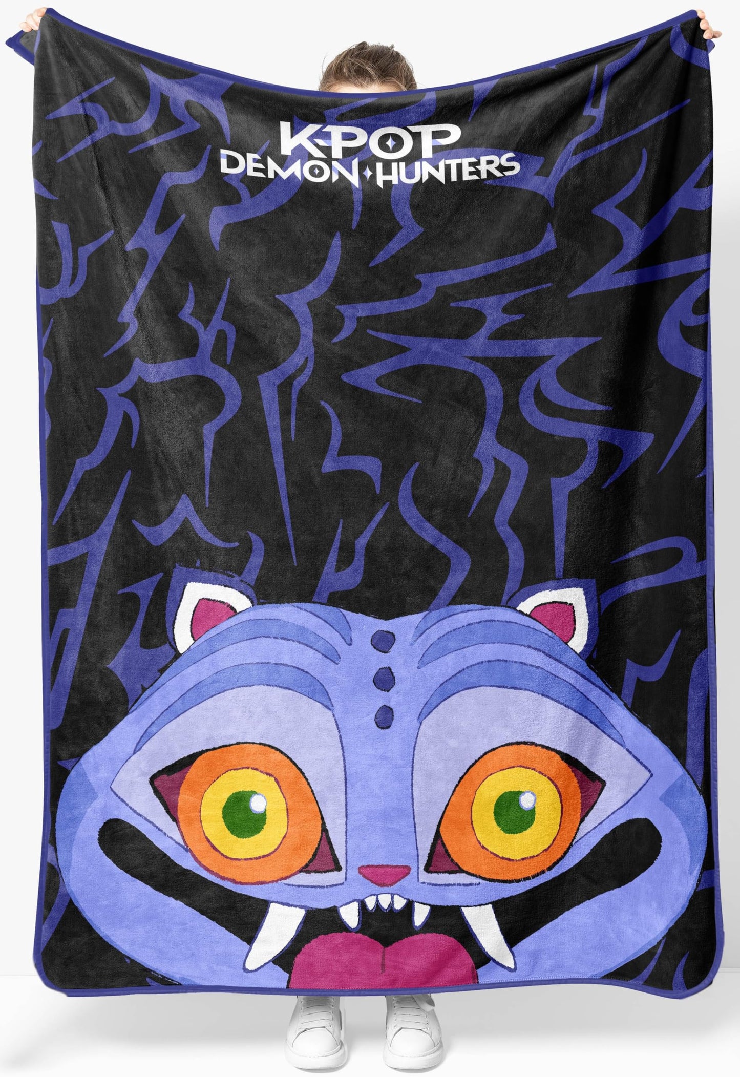 Jay Franco Kids Plush Throw Blanket – Ultra Soft Cozy Plush Fleece for Bed, Couch, Sofa, Home Décor, Official Licensed Derpy, Black - Kpop Demon Hunters, 46x60 - Throw Blanket