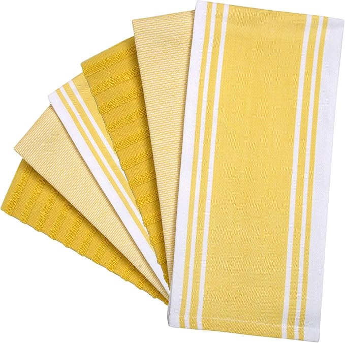Premium Kitchen Towels | Large Cotton Dish Towels | Flat & Terry Highly