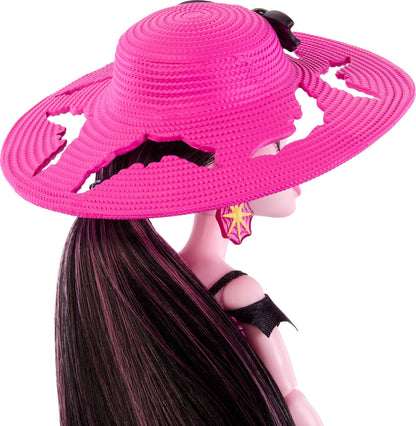 Monster High Scare-adise Island Draculaura Doll with Swimsuit, Sarong & Beach Accessories Like Hat, Sunscreen & Tote