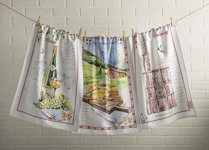 Maison d' Hermine Kitchen Towels Set of 3 100% Cotton 27.50" x 20" Reusable