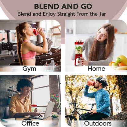 Mueller Smoothie Blender for Smoothies - Personal Blender for Shakes, Frozen Drinks, Baby Food & More, 15oz Travel Cup and Lid, Durable Stainless Steel Blades for Powerful Blending Performance, Black