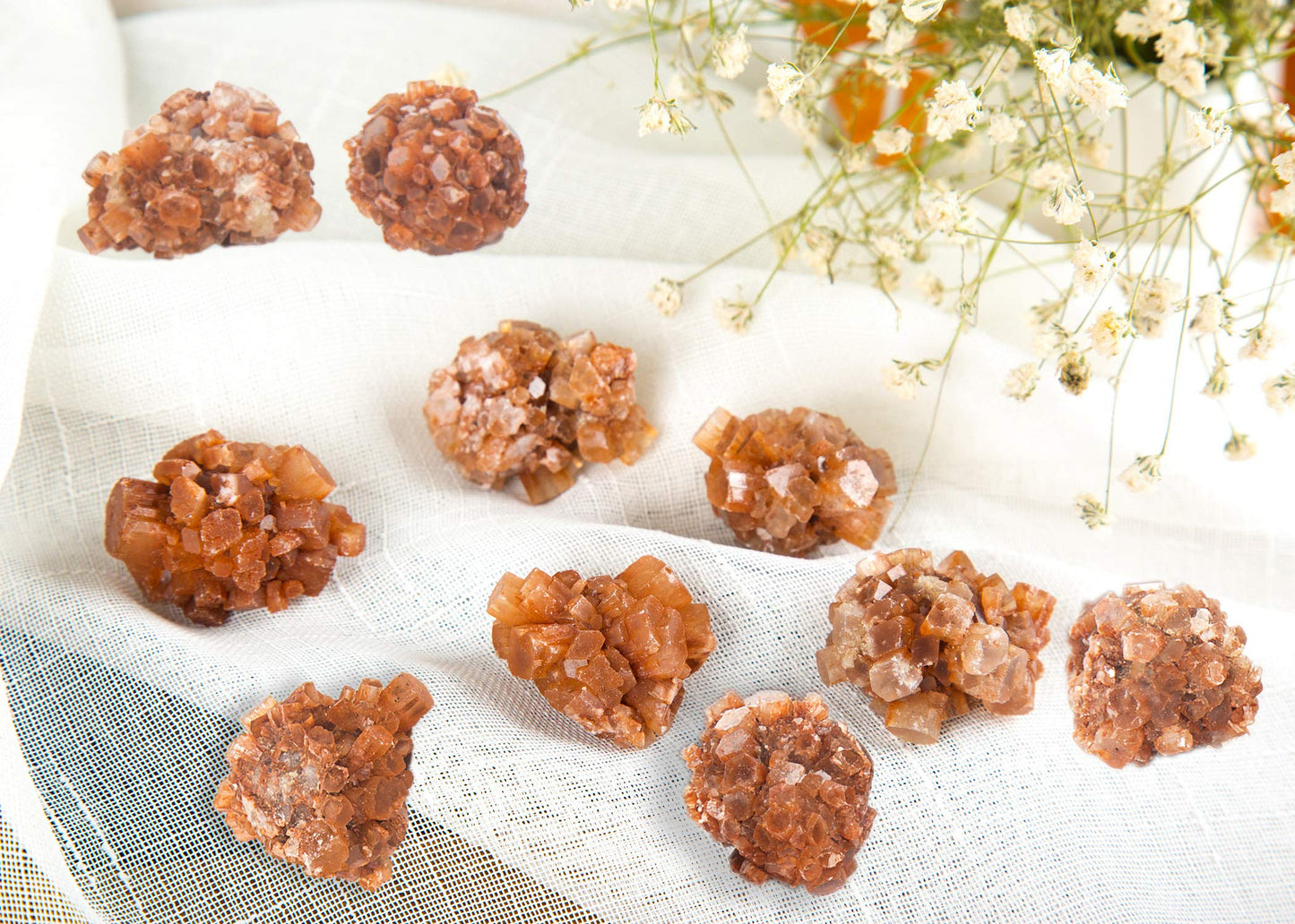 JIC Gem 10 pcs Beautiful Natural Aragonite Crystal Cluster Healing Crystal Quartz Cluster Irregular Home Decoration Specimen Figurine（3-4cm