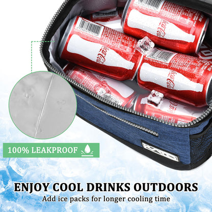 Tirrinia Insulated Lunch Box for Adults Men Women - Leakproof Lunch Bag, Soft Cooler for Work, Beach, Travel & Picnic, Blue