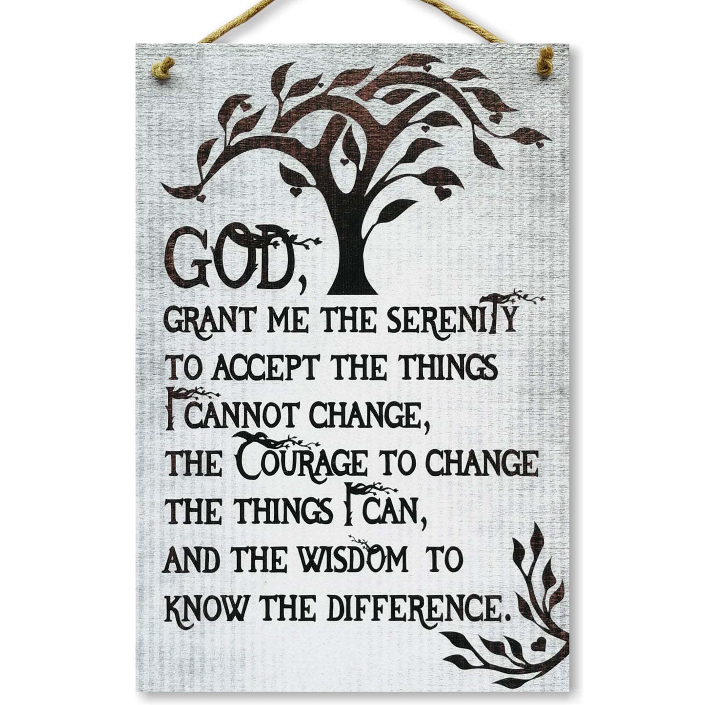 CARISPIBET God grant me serenity, courage, wisdom | religious home decor signs, faith and belief, wall ornament, signs 8" x 12"