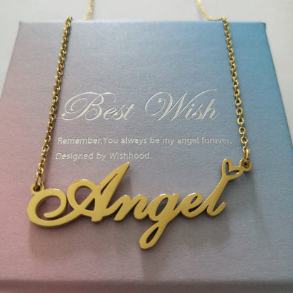 A168A Amya Custom Name Necklace Customized Personalized Plated Name Necklace for Mother Daughter Christmas New Year Gold