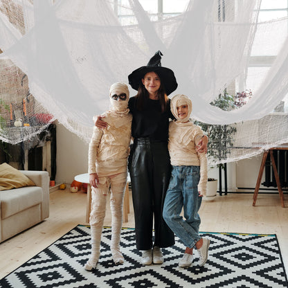 Alpurple 6 PCS Halloween White Creepy Cloth, 30 x 72 Inch Scary Spooky Fabric Cloth, Freaky Loose Weave Creepy Gauze for Halloween Haunted House Party Decoration
