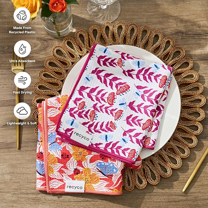RECYCO Waffle Kitchen Towel Set of 2