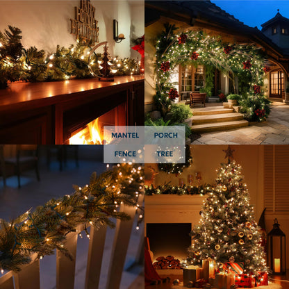 Joiedomi Clear Christmas String Lights Indoor,300(2x150) Mini Warm White Fairy Light,62.4FT Lighting Decor for Patio Dorm Classroom Bedroom Holiday Wedding Party Garland Birthday Festival,Green Wire
