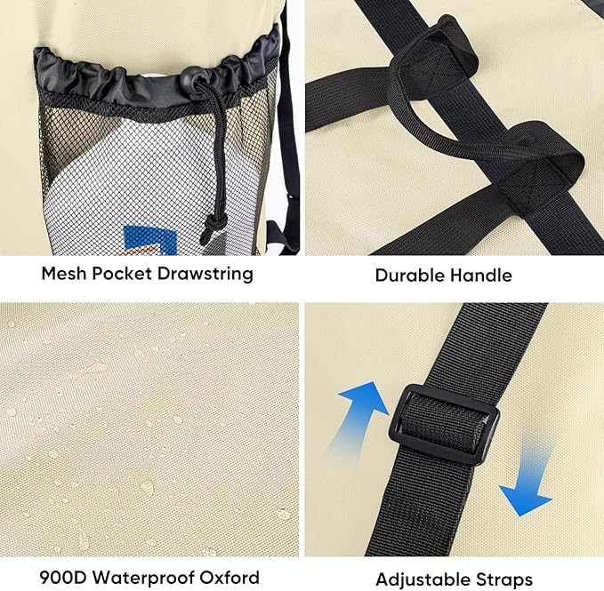BALEINE 150L Laundry Bag Backpack, 900D Oxford Fabric Large Travel Laundry Bags