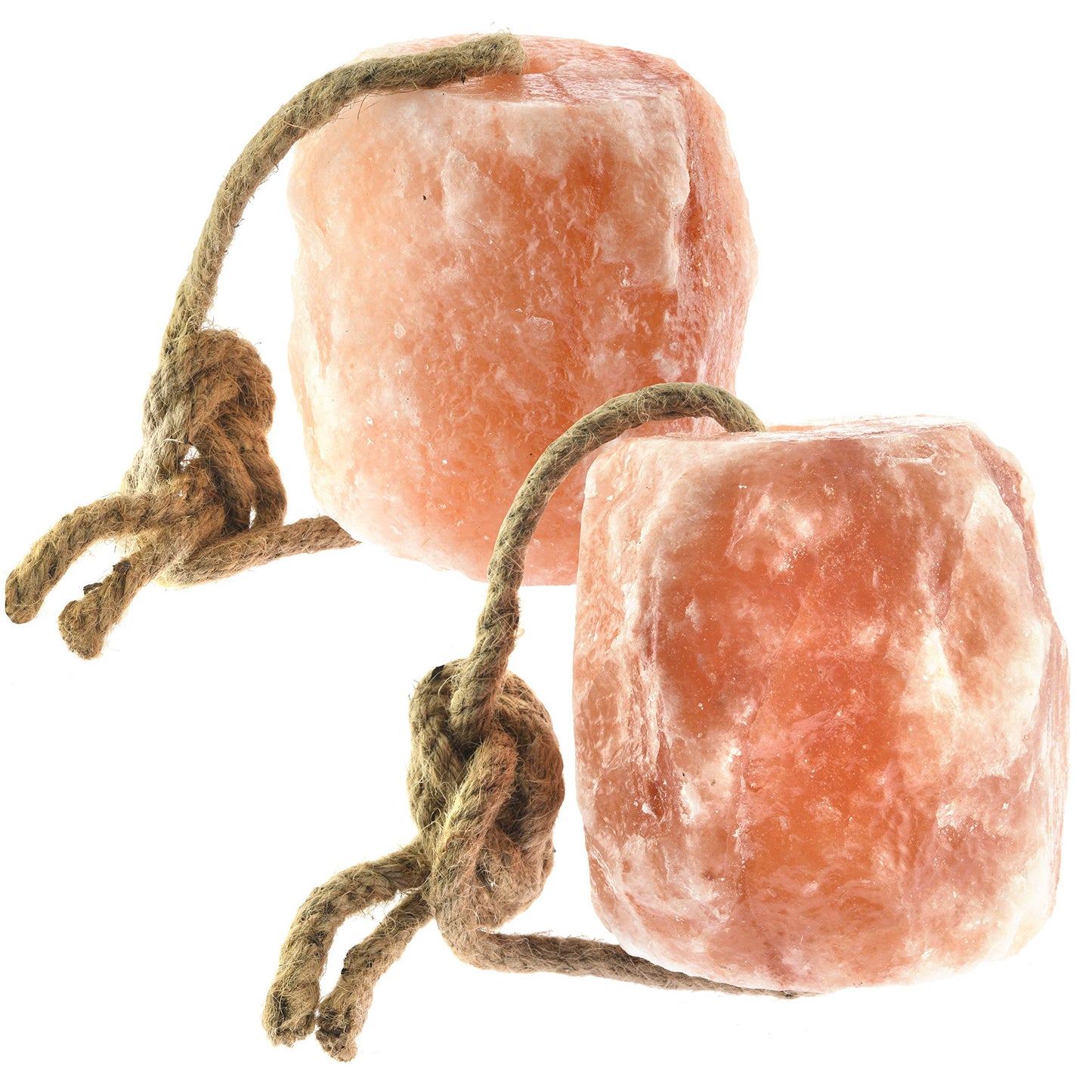 UMAID Himalayan Salt Lick 6 lbs on Rope for Horse, Deer, Goat & Livestock Animals, Salt Lick Deer, Salt Lick for Horses, Salt Block for Horses, Himalayan Salt Block 2 Pack