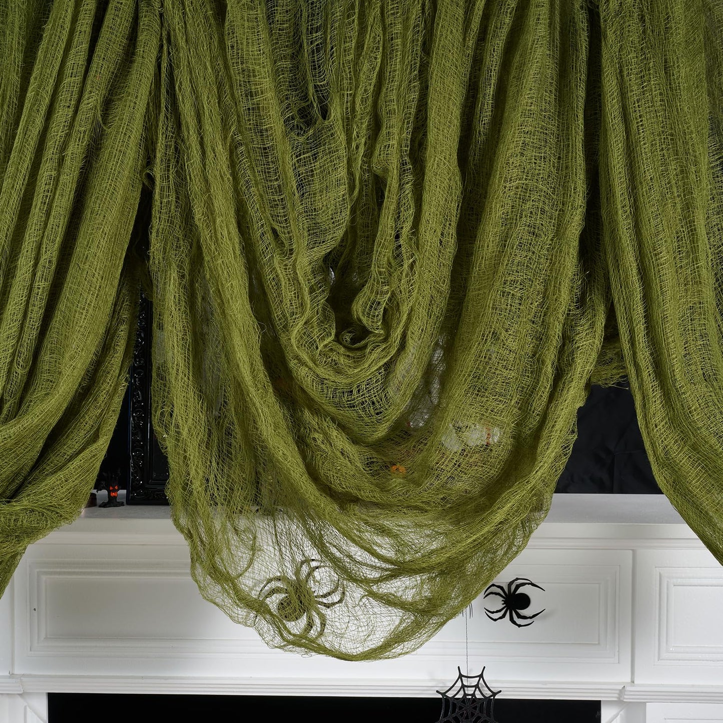 ZYP 315 x 78.7 Halloween Green Creepy Cloth Decorations Spooky Fabric Creepy Scary Gauze Cloth Decoration for Halloween Party Supplies