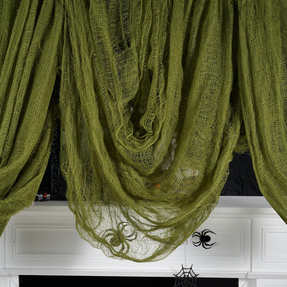 ZYP 315 x 78.7 Halloween Green Creepy Cloth Decorations Spooky Fabric Creepy Scary Gauze Cloth Decoration for Halloween Party Supplies