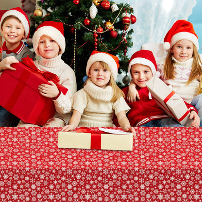JHDZDHY 6 Pack Christmas Snowflake Tablecloth Disposable Plastic Tablecloth Table Cover for Christmas Party Decoration Supplies 54 x 108 Inches (Snowflake)