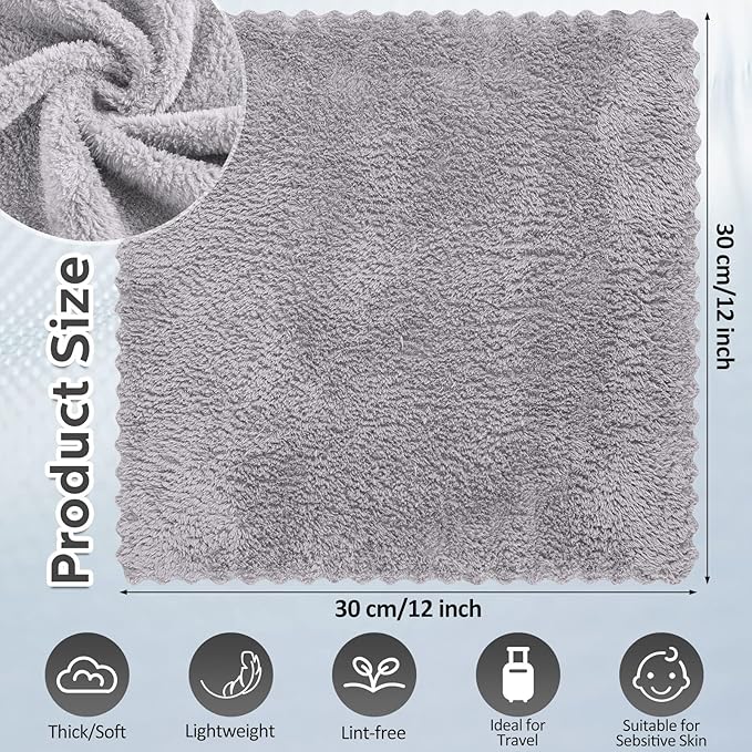 Newwiee 100 Pcs Washcloths Bulk Quick Drying Bathroom Wash Clothes 12 x 12 Inch
