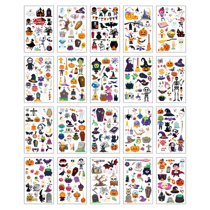 Temporary Tattoos for Kids - 360 Piece Bulk Halloween Trick or Treat Fake Tattoos for Boys & Girls Assorted Prizes Party Favor Goody Bag Stuffers - 20 Sheets