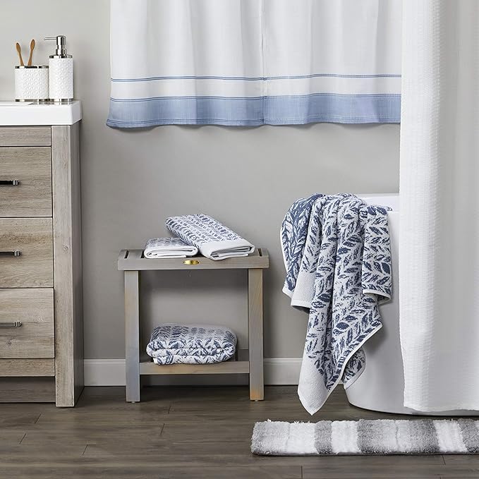 SKL Home Distressed Leaves 100% Turkish Cotton Premium 2-Piece Hand Towel Set