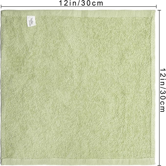 Basic Wash Cloths 12x12 Inches – Bulk Pack of 24 – Sage Green Color – Soft and
