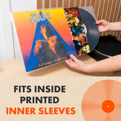 100x 12 Inch Anti Static Inner Vinyl Record Sleeves | Dynamic Rounded Edge Plastic LP Sleeve | Replace Cardboard PVC & Paper Sleeves | Premium 50 Micron HDPE - Won't Bunch Or Collapse