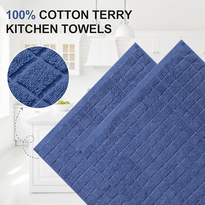 Homaxy Premium Cotton Kitchen Towels 16"x 28", Large Natural Ring Spun 390 GSM