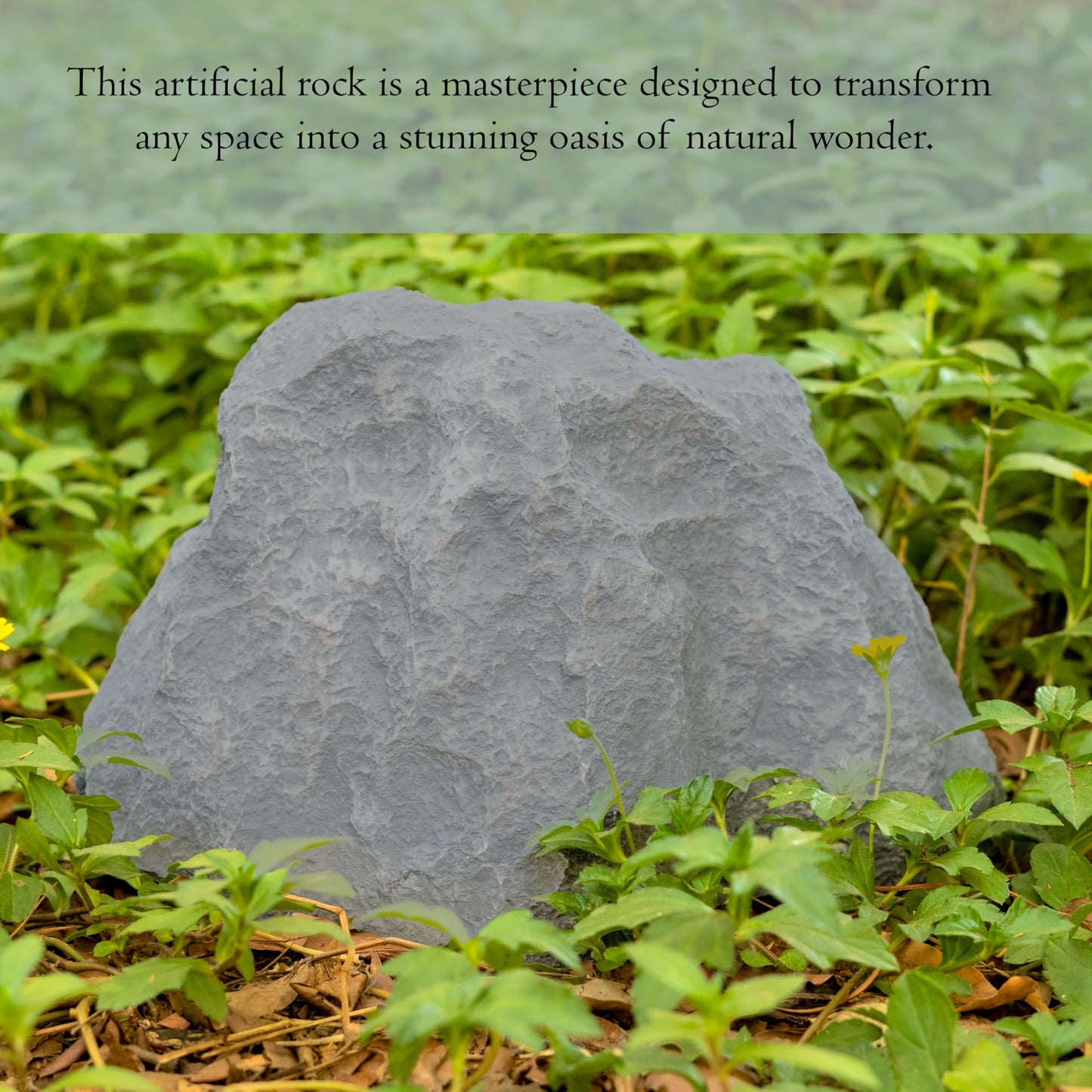 Gardenised Decorative Outdoor Weather-Resistant Artistic Artificial Faux Stone Rock, Garden Patio Granite Grey Fiberglass Stone, Charm Shaped