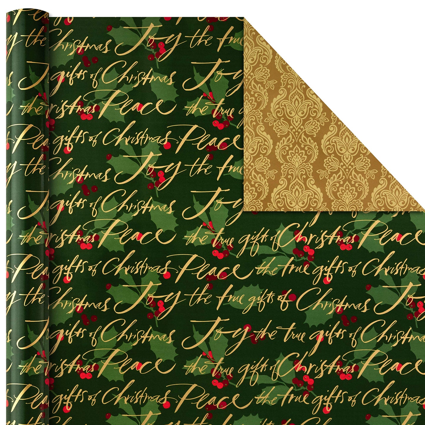 Hallmark Reversible Christmas Wrapping Paper Bundle, Traditional (Pack of 4, 150 sq. ft. ttl.)